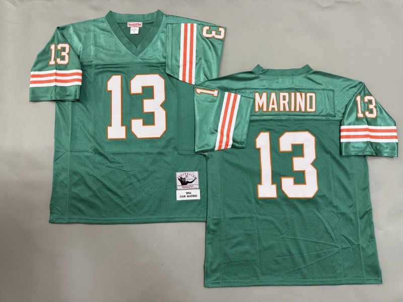 Men 2025 Miami Dolphins #13 Marino green Throwback Limited NFL Jersey style 001